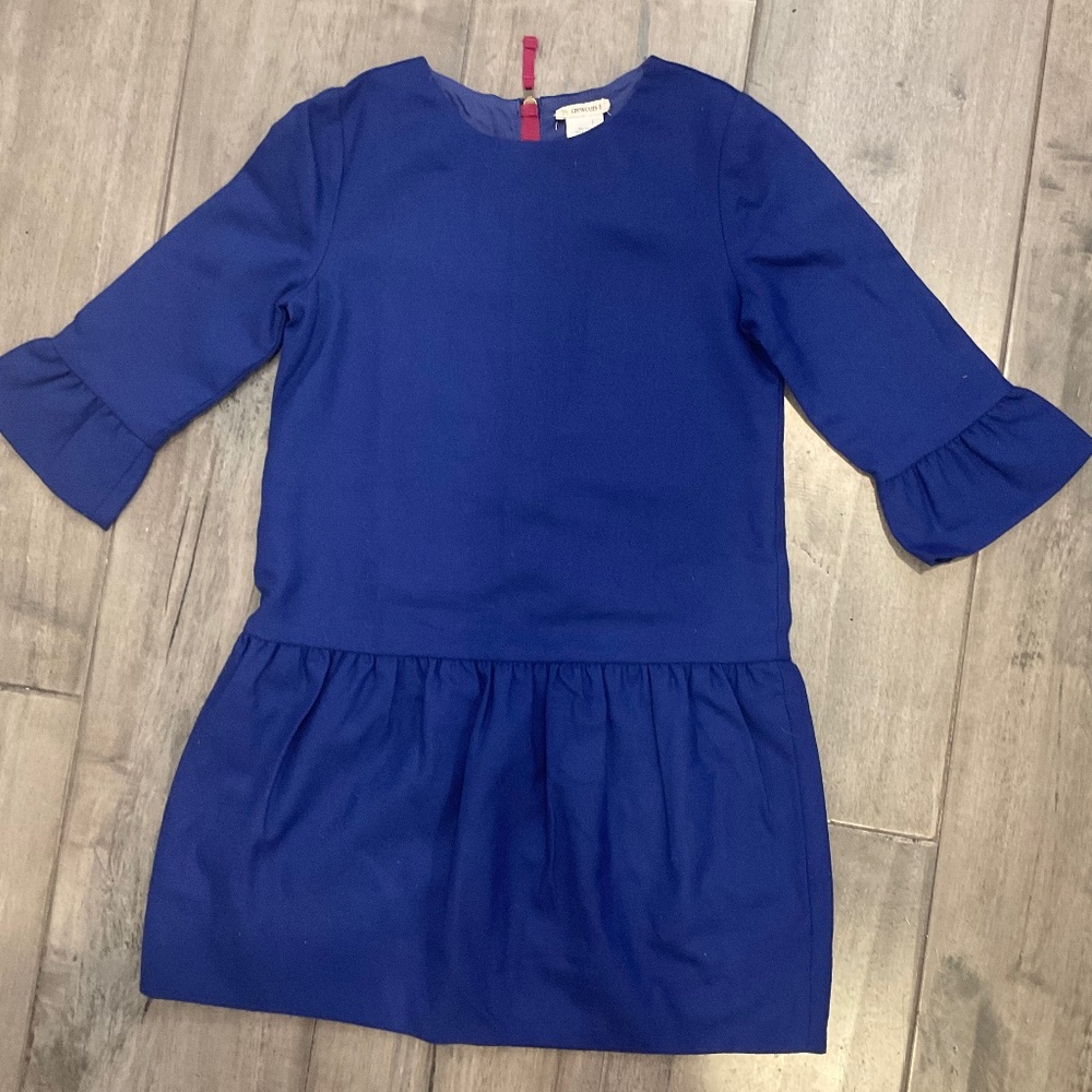 Crewcuts Electric Blue Drop waist Dress with Ruffle Sleeve Size 7